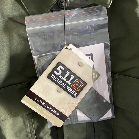 511 TACTICAL Short Sleeve Cotton Shirt Military Green Heavyweight Size Large. - Picture 8 of 14